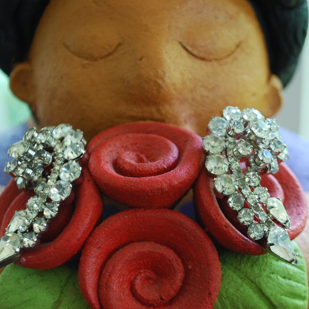 Vintage 1970's Rhinestone Earrings